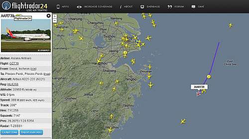 Flight Radar air traffic